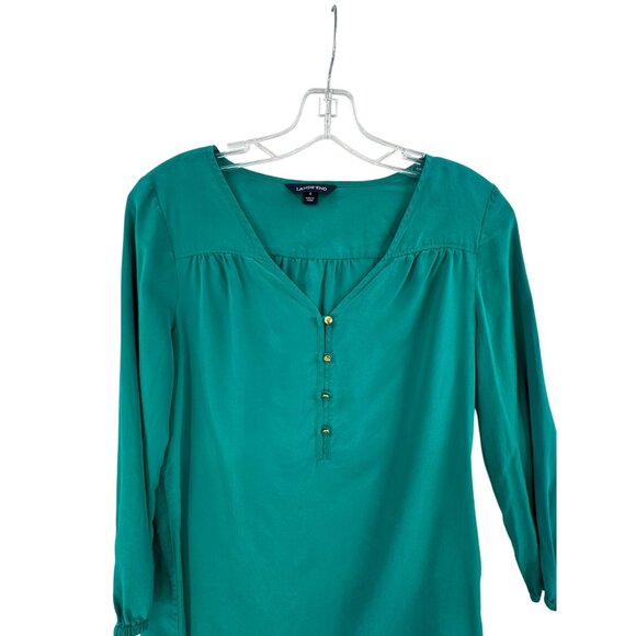 Lands End Blouse Top Womens Sz 4‎ Quiet Luxury Old Money Capsule Career Corpcore - Picture 7 of 8